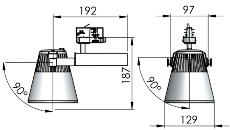 Трековый светильник Glider LED 55W 4000K